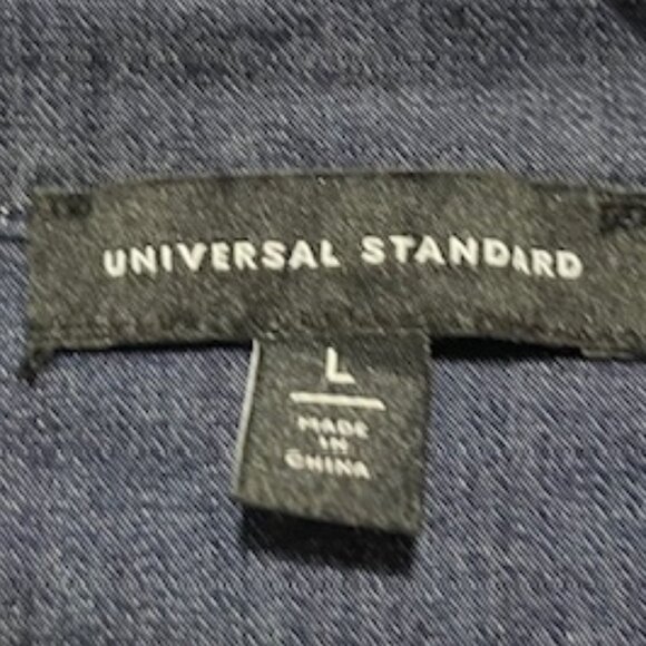 Universal Standard Large OVERSIZED Long Sleeve Button Down Chambray Tunic Shirt - Picture 4 of 6